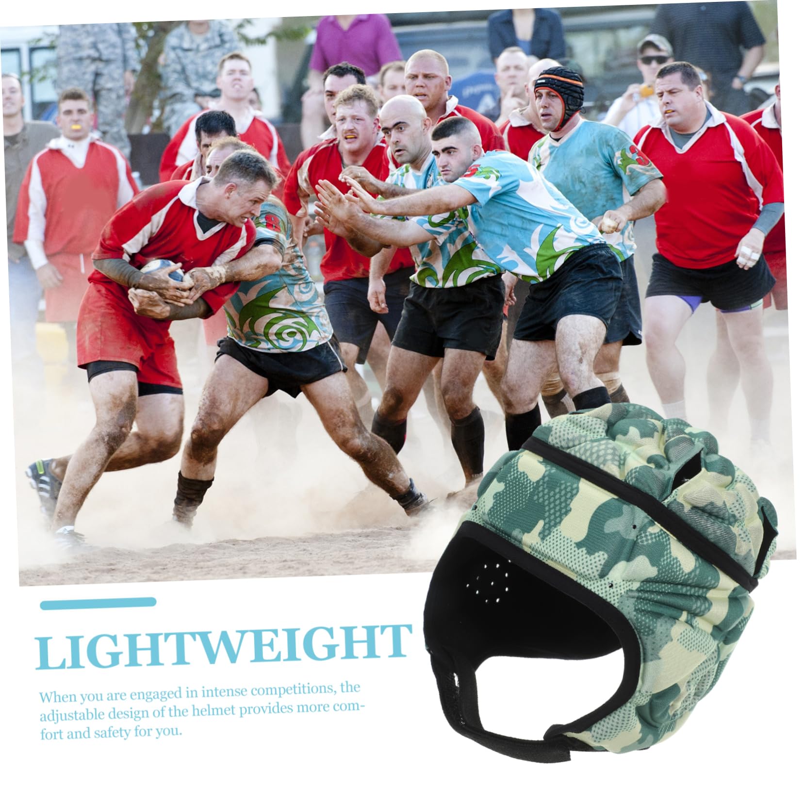 GALPADA cappello ragazzo caschi protettivi copricapo sportivo adulto comodo guardia hat rugby Camuffare berretto di mischia casco da portiere copricapo per il calcio spugna