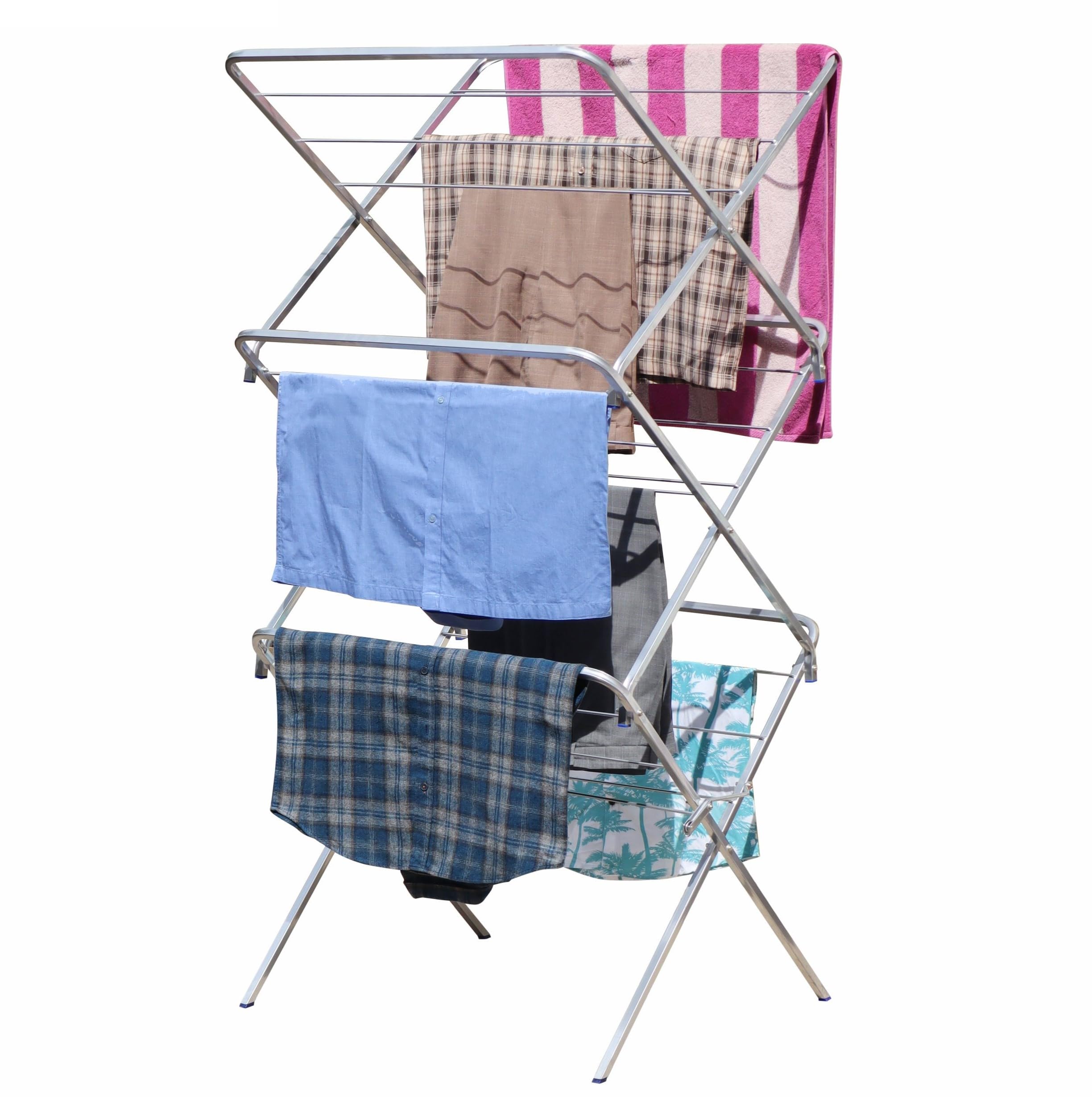 Familia Premium Heavy-Duty Foldable Clothes Drying Stand Cross Type 3-Tier (Siver) (CS 24 x 2.5 FM-S)-image-13