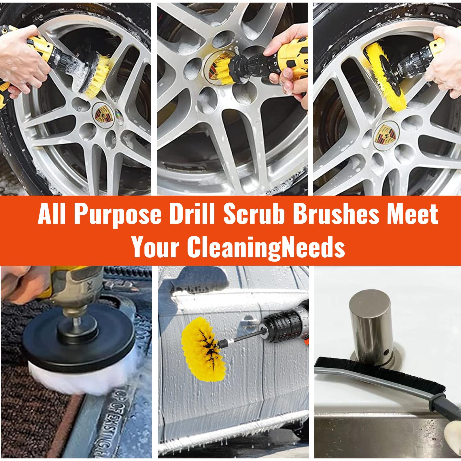 Kit Pulizia Auto 39 Pezzi - Spazzole Per Trapano, Spugne, Panni Microfibra - Per Interni Ed Esterni - Foto 11