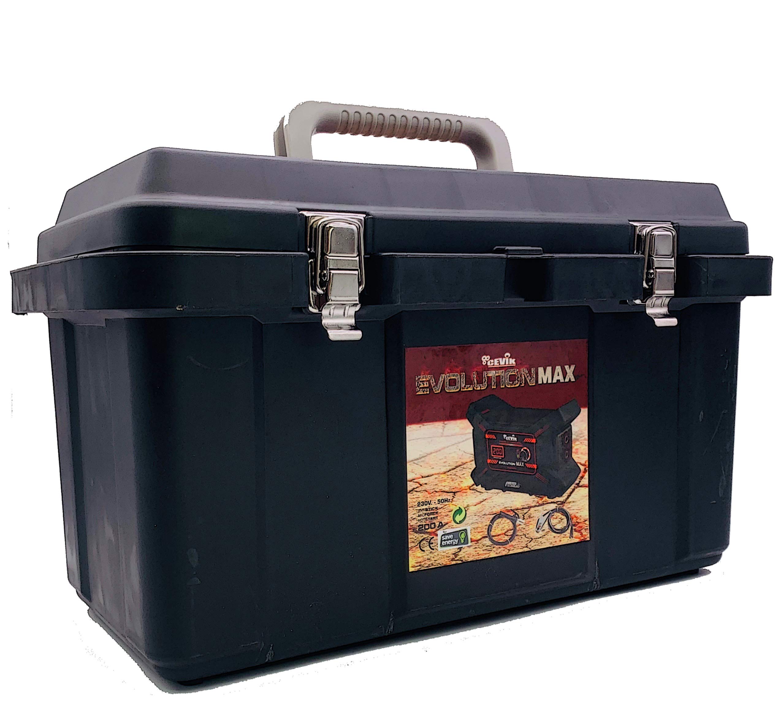 CEVIK PRO - Soldador Inverter CE-EVOMAX200 200A - Ligero con Alta Potencia - Display Digital - Incluye Accesorios y Maleta