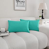 Vista 20 de NiNi ALL Juego de 2 fundas de almohada impermeables para exteriores, decorativas, casa de campo, jardín, fundas de cojín sólidas para patio, tienda