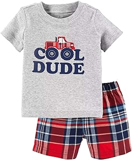 Toddler Boy Cotton Summer Short Sleeve T-Shirt and Short Set