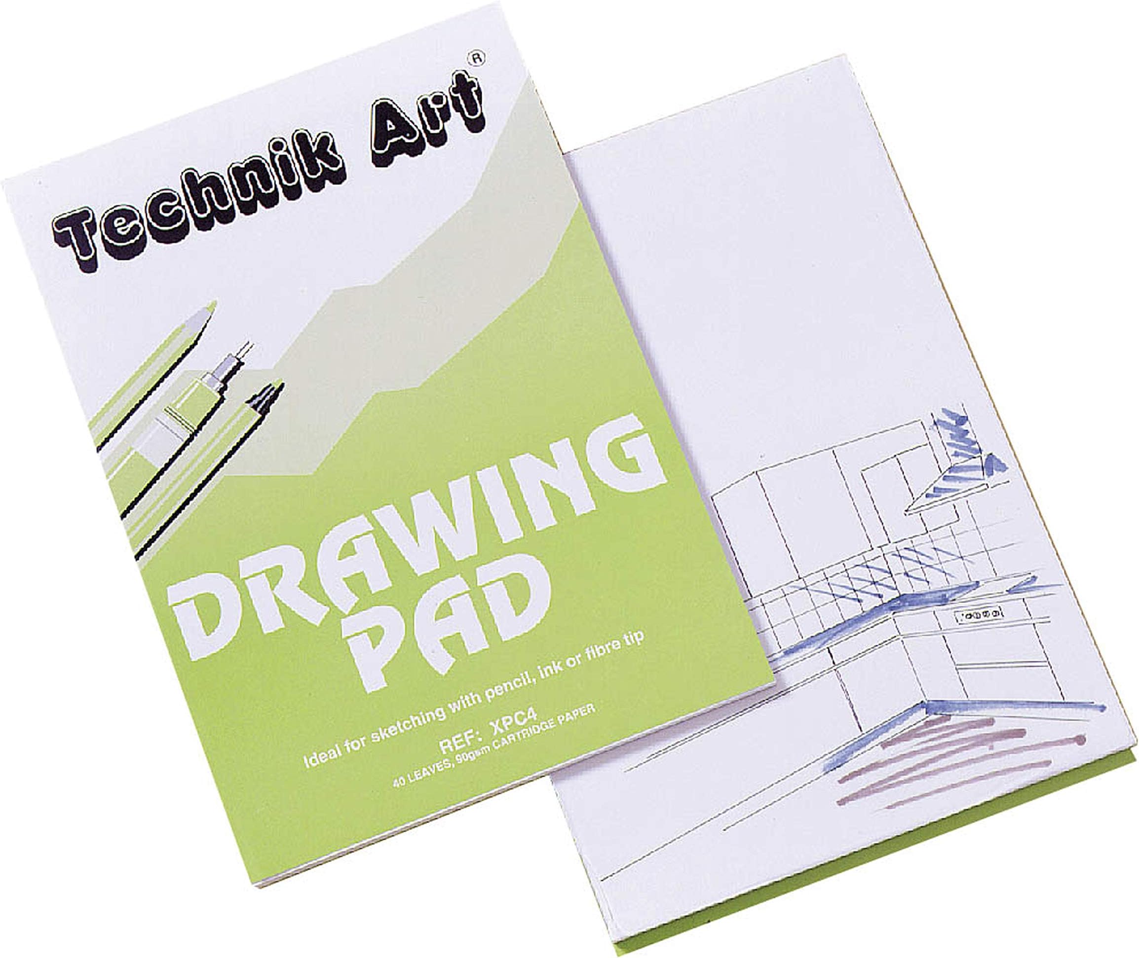Clairefontaine - Ref XPC4Z - Technik Art - Drawing Pad, A4, 90gsm Blank Cartridge Paper, 40 Sheets Per Pad - Ideal for Sketching with Pens, Pencils or Fibre Tips