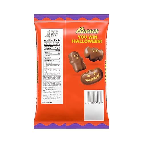 Miniatura 3 de REESE'S Surtido de chocolate con leche y mantequilla de maní con forma de aperitivo para caramelos, Halloween, bolsa variada de 9.6 onzas