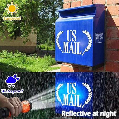 Miniatura 4 de Calcomanías reflectantes de 4 pulgadas para buzón de correo, calcomanías autoadhesivas de números de 4 (0-9), letras 2 juegos (A-Z), hojas 2,