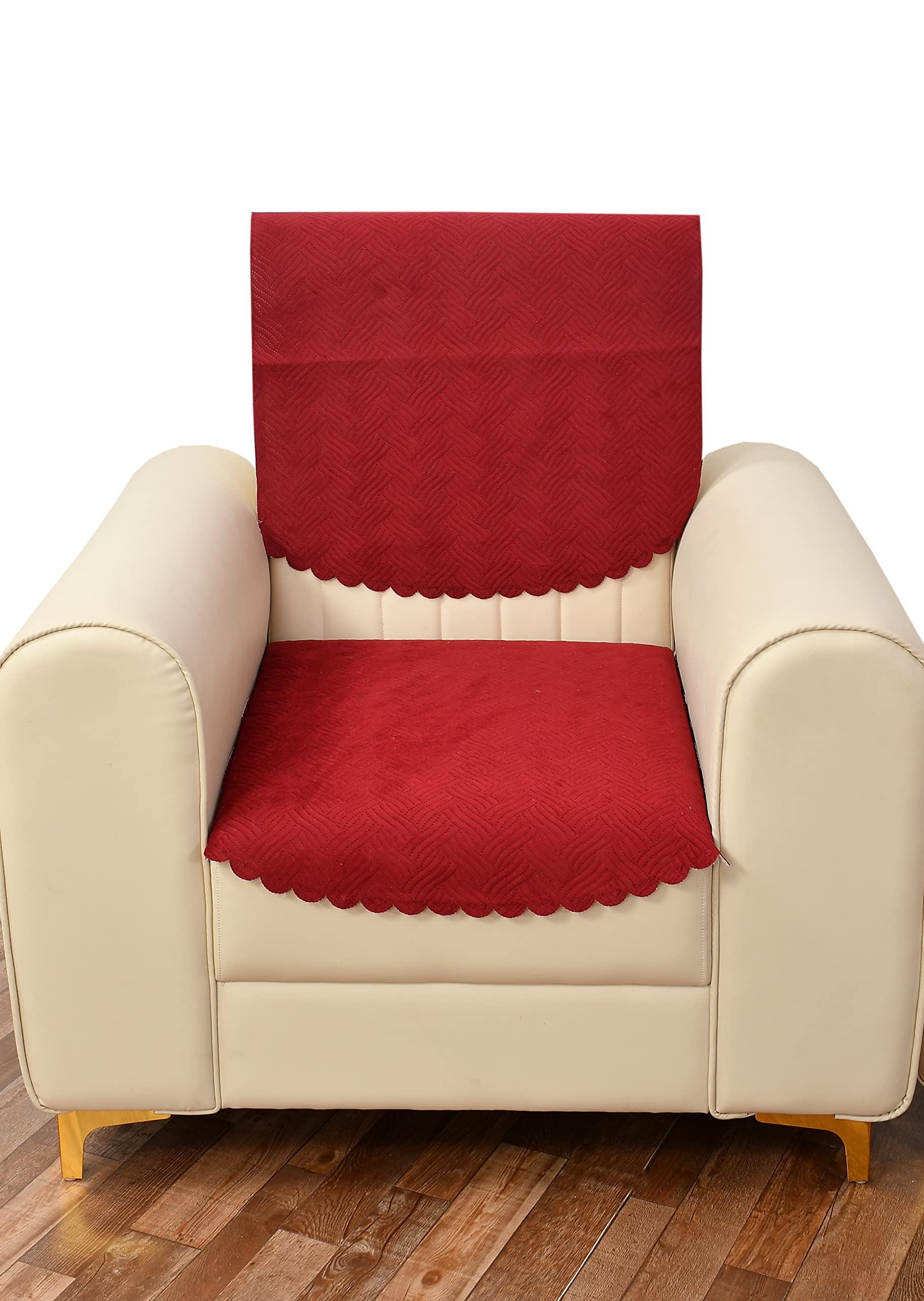 Pink Quilted Sofa Cover - Velvet 1 Seater Cover -30 Pink Quilted Sofa Cover - Velvet 1 Seater Cover -30
