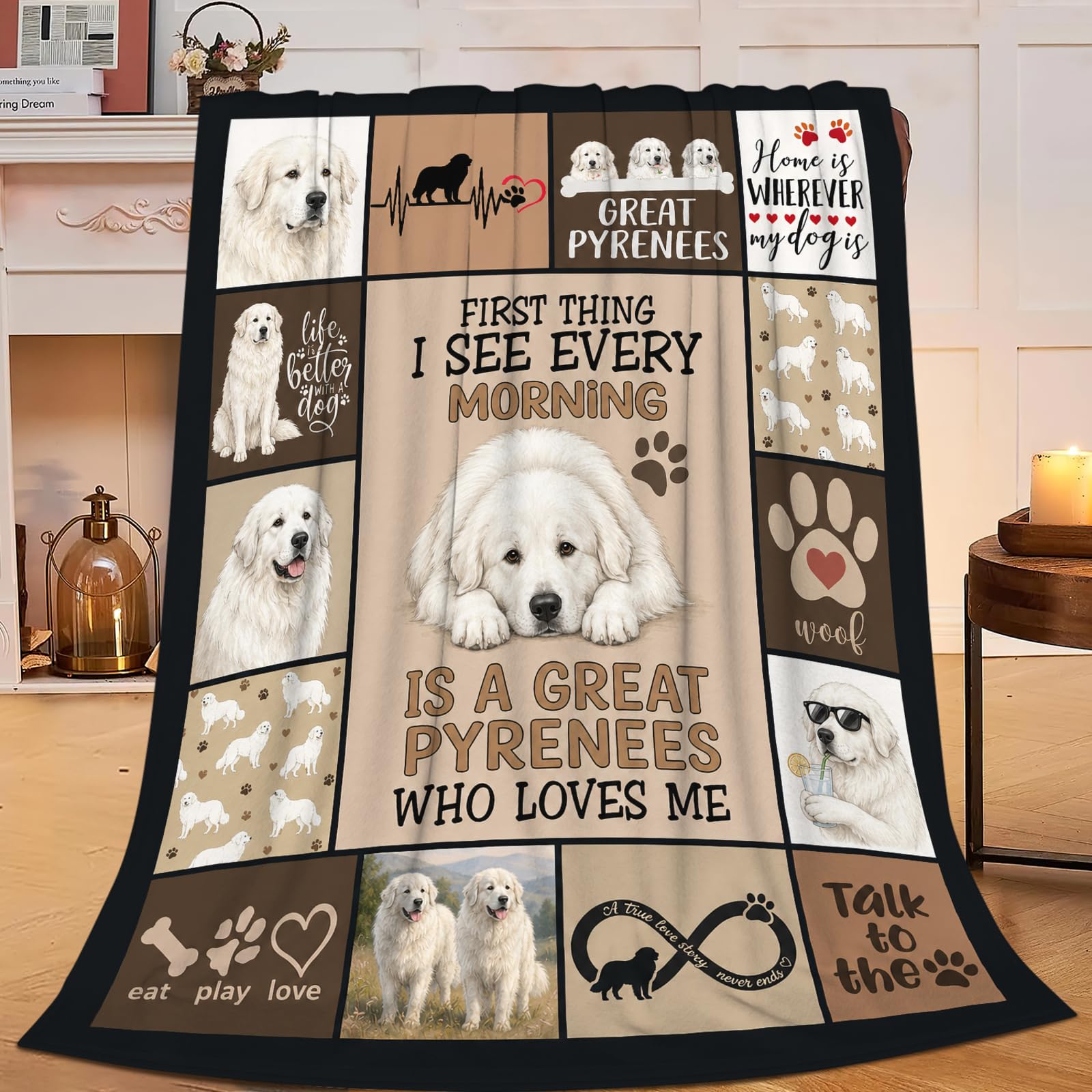 Mecowcm Great Pyrenees Dogs Throw Blanket Decor Gifts Stuff 40"x50"