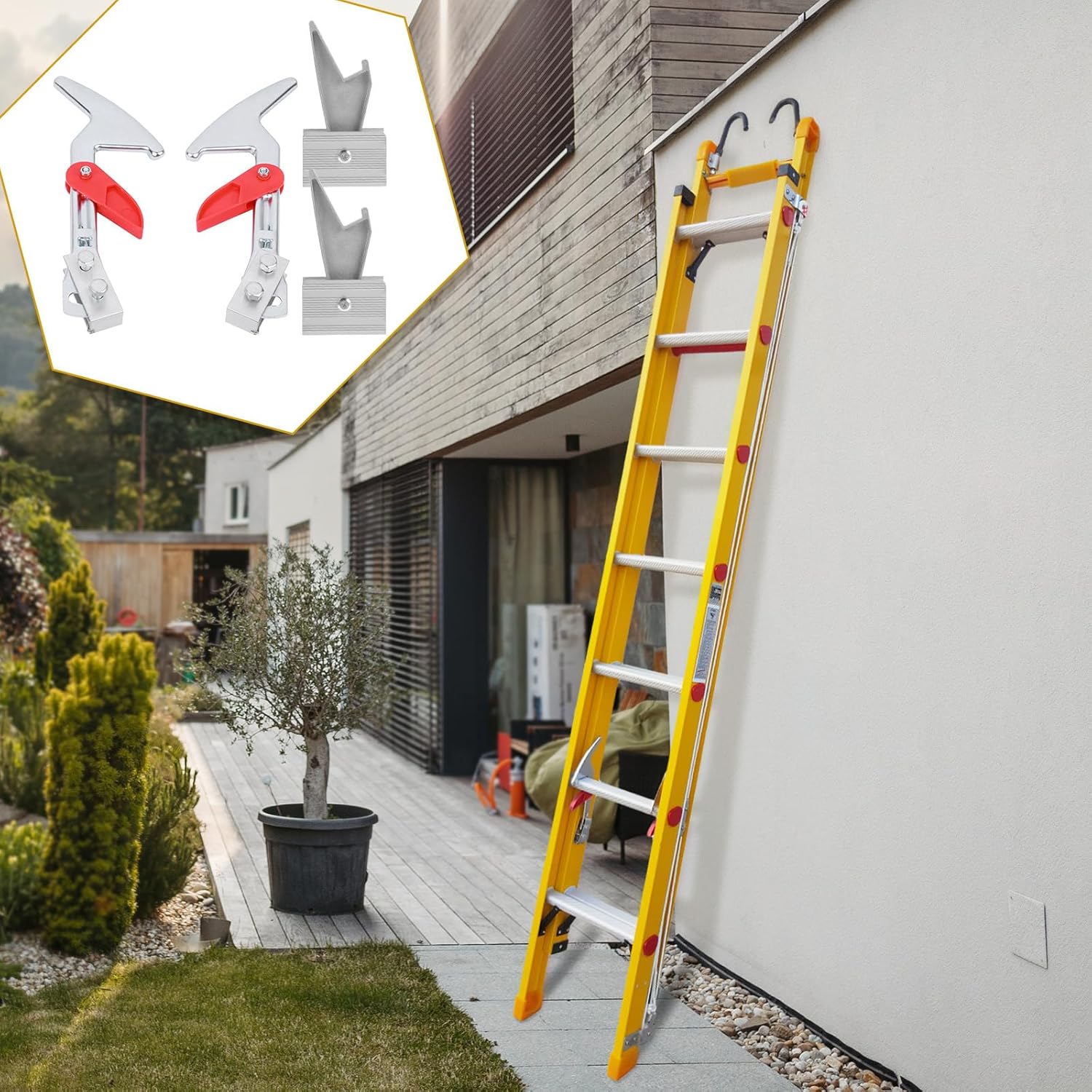 2X Extension Rung Locks Aluminum Accessories Stable High Performance Premium Sturdy Ladder Supply Replacement Ladder Parts, Large Rung Locks