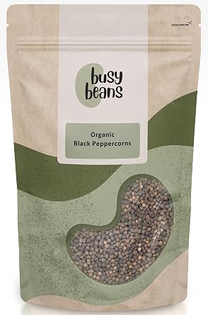Organic Black Peppercorns - Certified Organic- by Busy Beans Organic 100g