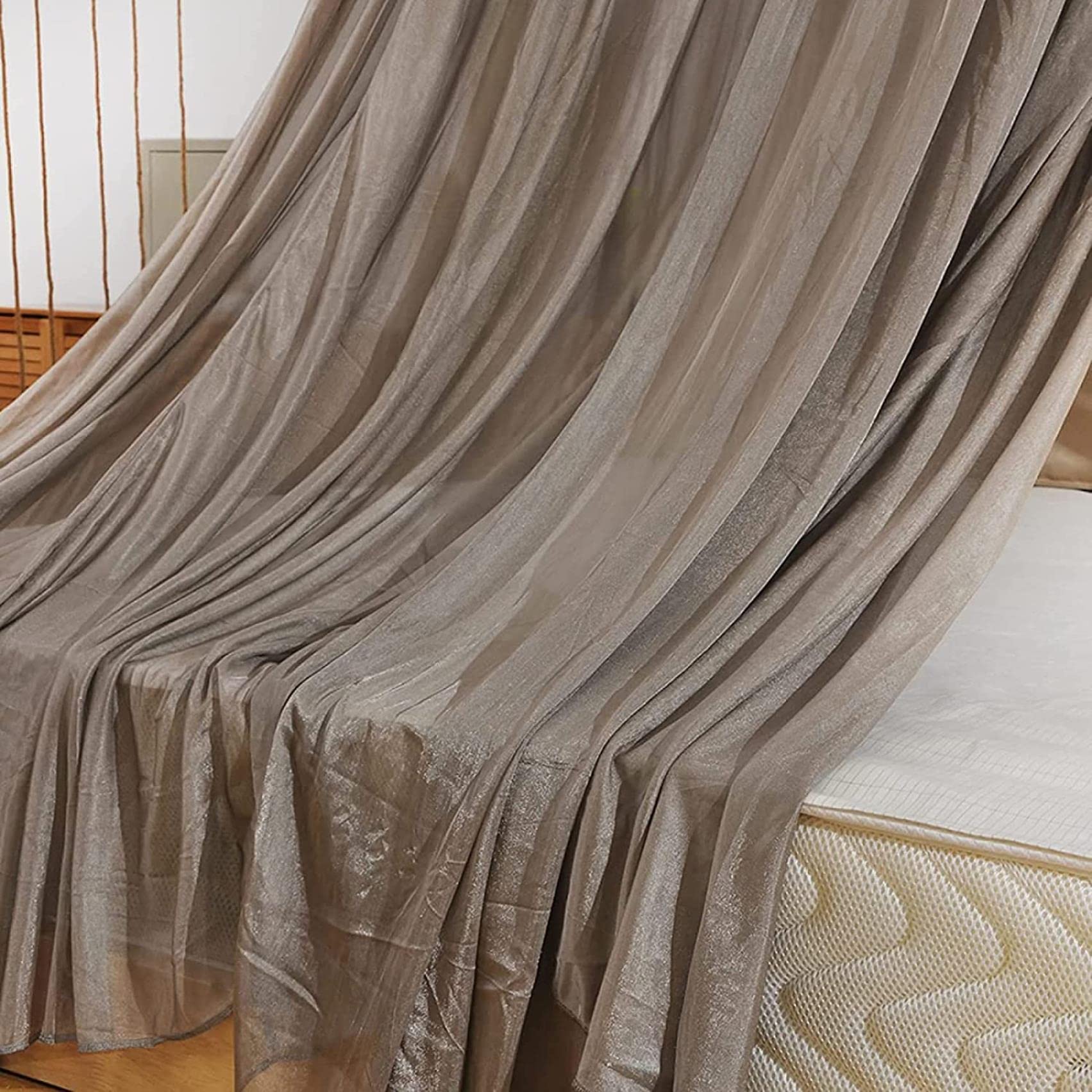 AMNOOL Radiation Protection EMF Shielding Bed Canopy, EMF/Wifi/5G, Other RF Damping Mosquito Net Made of Silver Fibre Fabric, 24 x 98 x 472 Inches