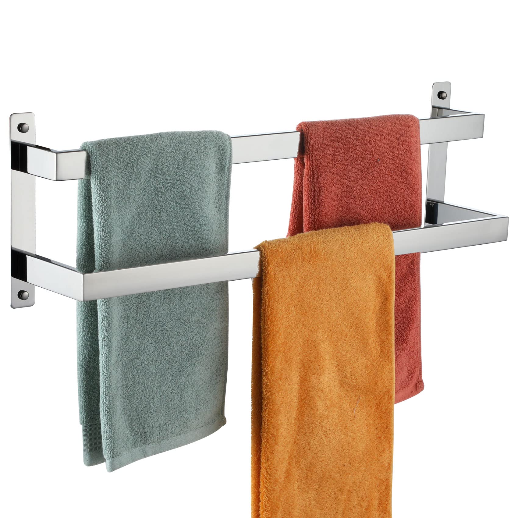 Barre Porte-serviettes Chromée KOKOSIRI | Acier Inoxydable 304 | Fixation Murale | Pour Salle De Bain Et Cuisine
