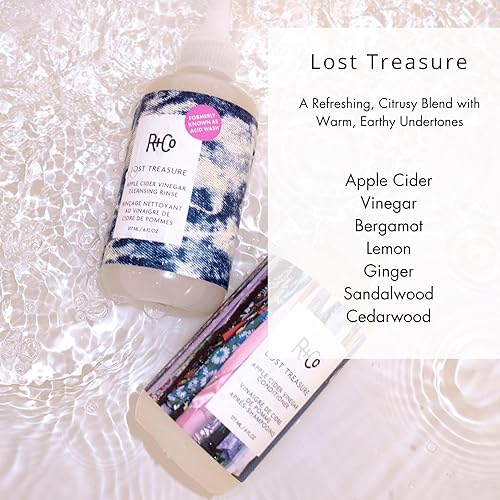 Miniatura 4 de R+Co Lost Treasure - Juego de enjuague capilar con vinagre de sidra de manzana y acondicionador, tratamiento capilar que aumenta el brillo para un