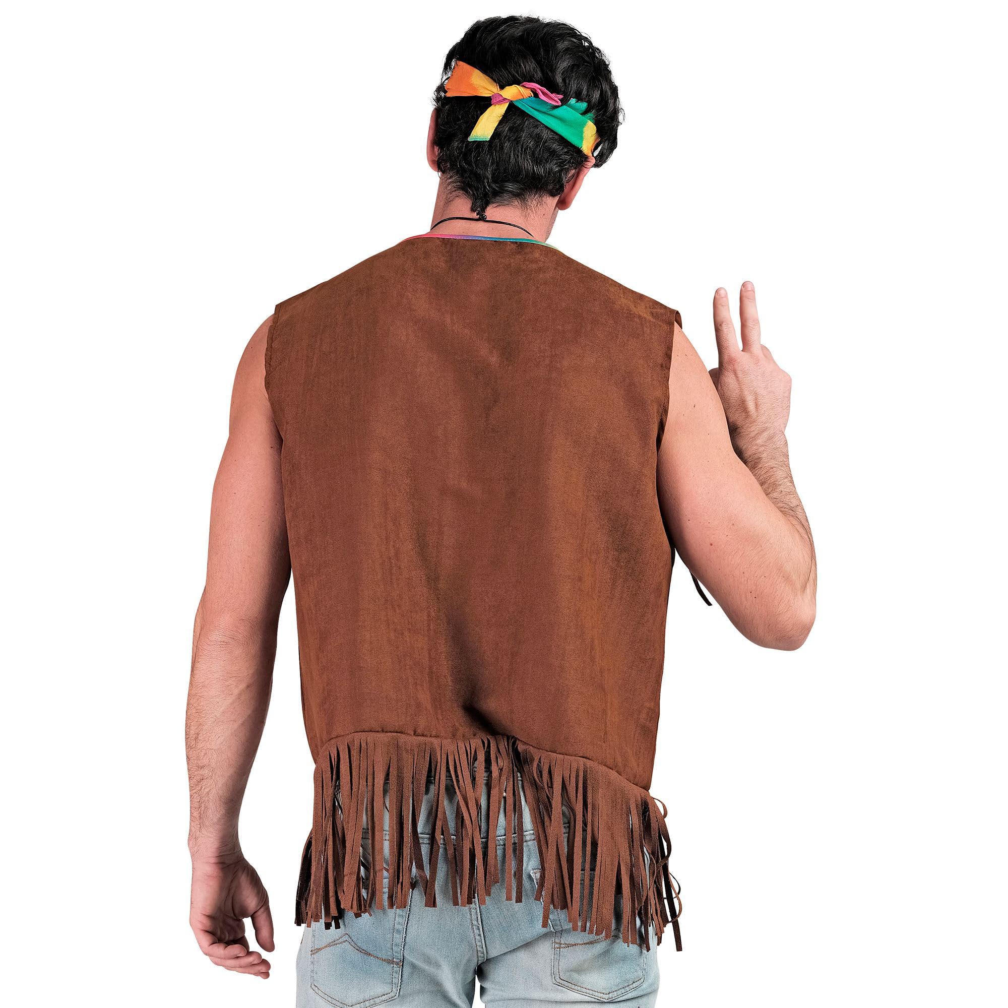 W WIDMANN MILANO Party Fashion 12172 Kostüm Hippie Costume, Solid, Brown, L-XL - Image 4