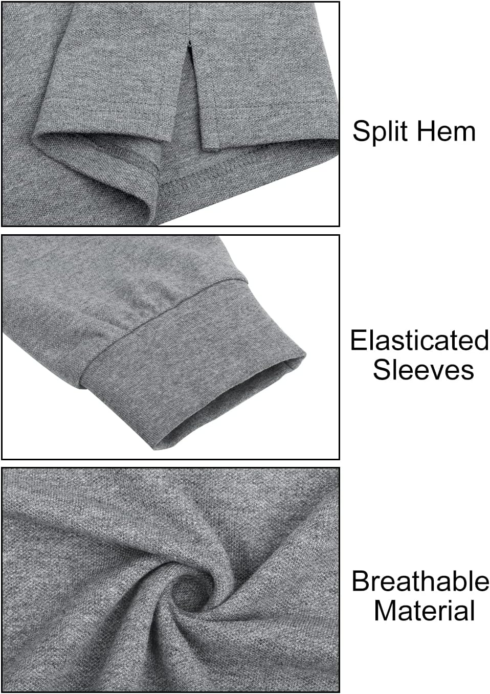 Mens Polo Shirts Long Sleeve Casual Plaid Collar Golf Shirt for Men Slim Fit Cotton Polo T Shirts Top - Image 6