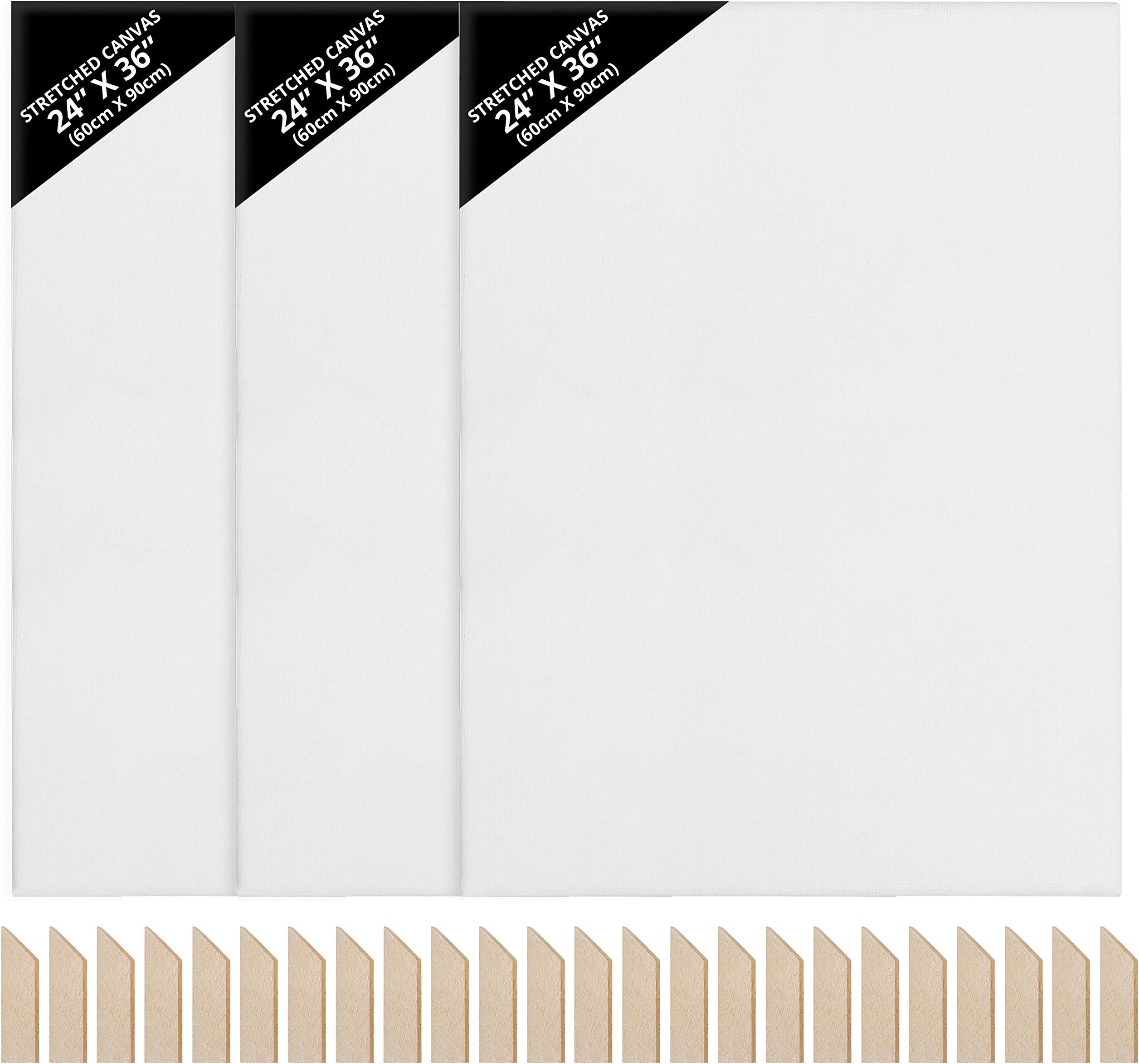 Kurtzy 3 Pack Blank Canvas 60 x 90cm (24 x 36 inches) Large Pre