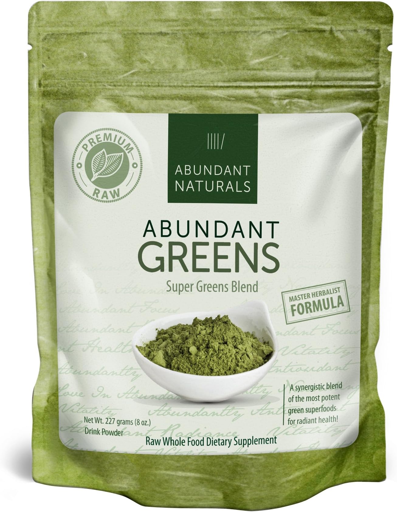 Organic Super Greens Powder | Raw Green Smoothie Superfood Drink Mix - Boost Energy & Vitality, Abundant Vitamins, Minerals, Antioxidants, Pleasant Taste, Non-GMO, Vegan Supplement, 38 Servings
