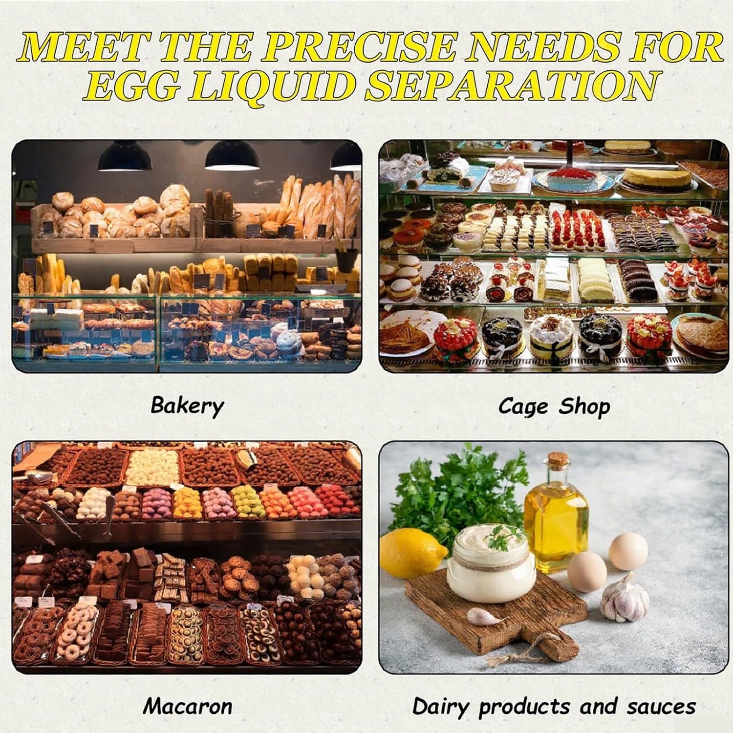 Commercial Egg Yolk Separator Machine, Egg White Strainer Commercial, 304 Stainless Steel, 500–800 Eggs/Hour, Adjustable speed, for Bakeries, Restaurants, Home Kitchens Baking