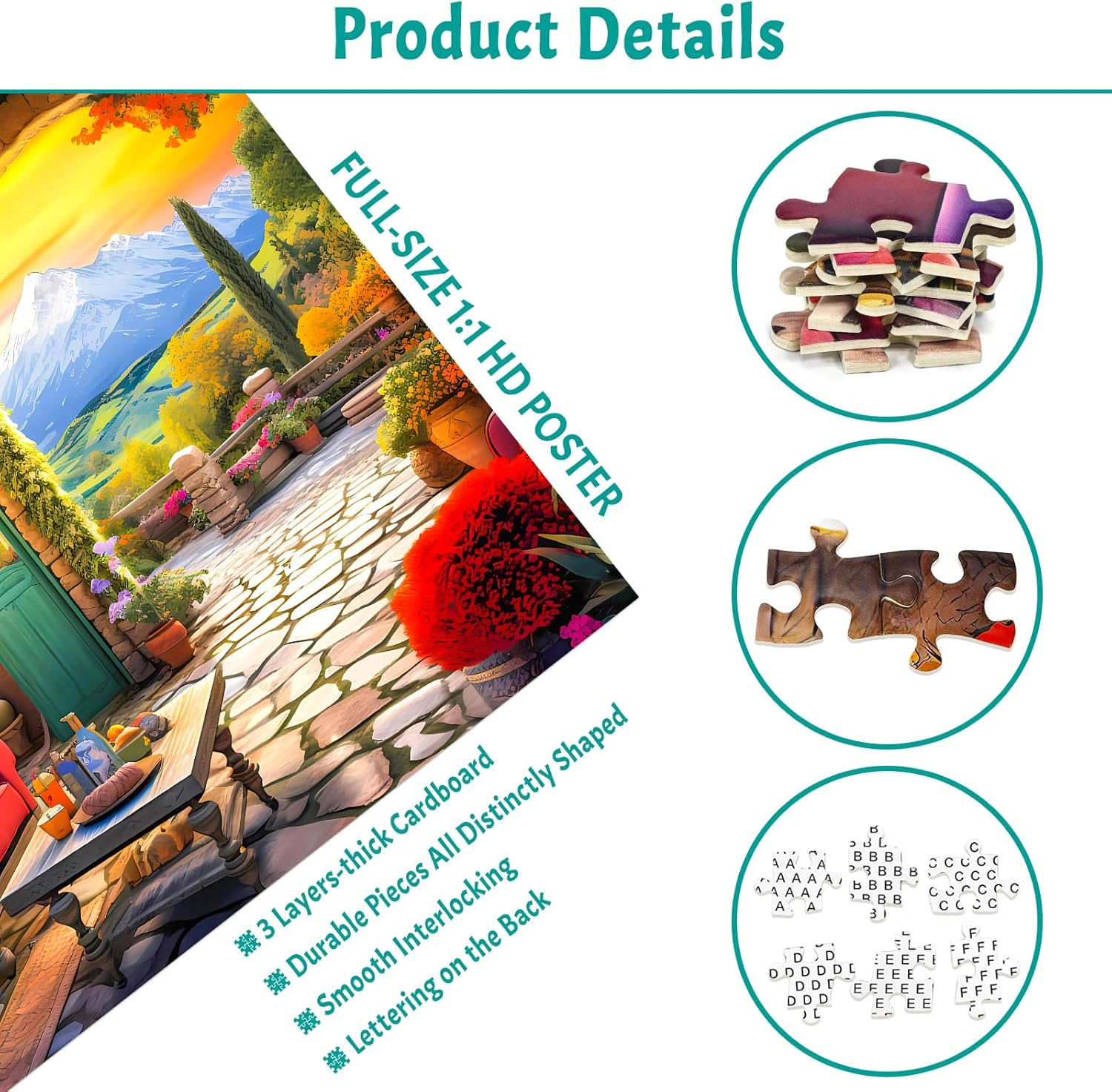 1000 Piece Puzzle for Adults, Garden House Puzzles for Adults 1000 Pieces, Premium Thick Cardboard, Iceberg Cottage Jigsaw Puzzle for Challenging Game Night, Finished Size 27.6 x 19.7 inches