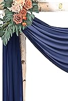 Vista 203 de Tela para envolver arco de boda, 4 paneles de 28 x 20 pies, cortinas de arco de boda rosa para ceremonia, cortinas de tela de gasa para cenador