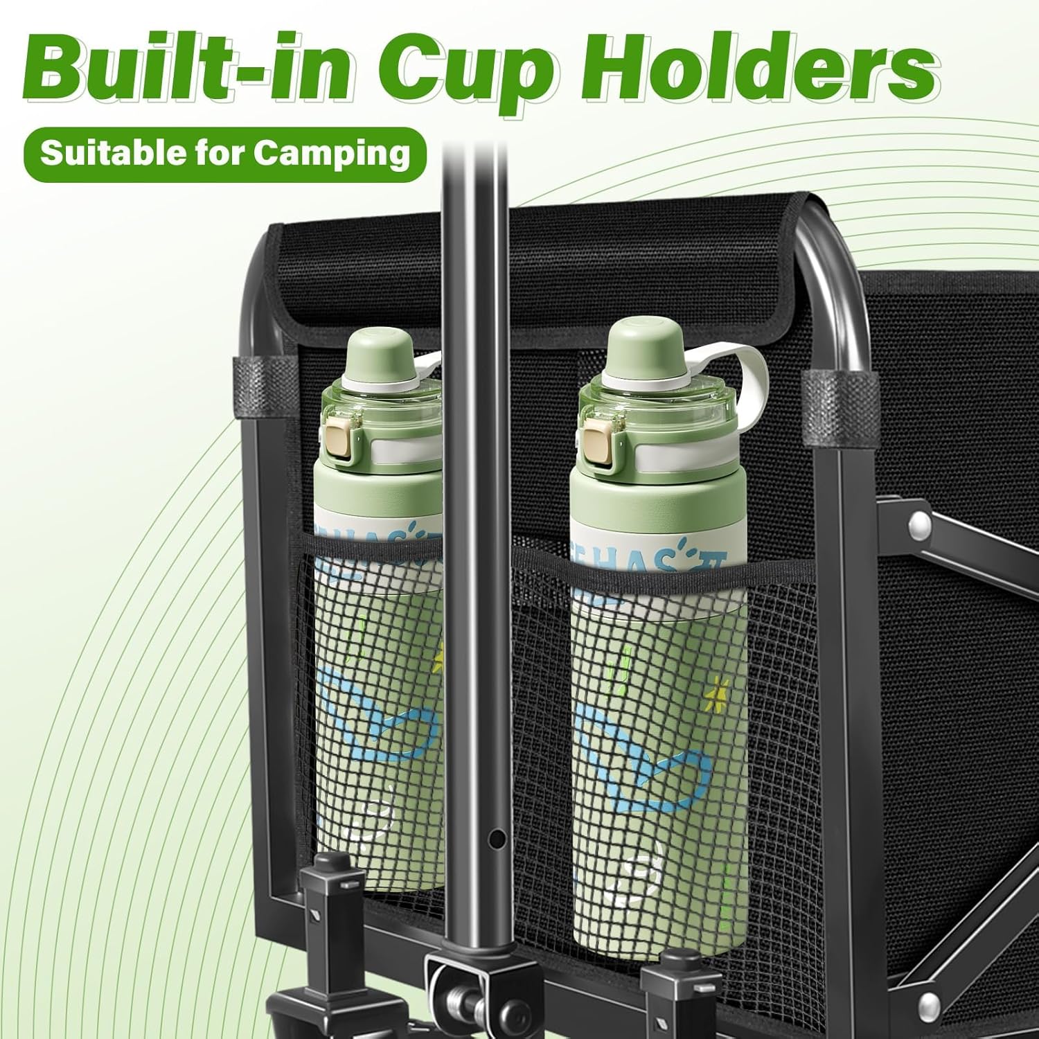 Wagons Carts Foldable - Collapsible Folding Wagon, Portable Folding Wagon Cart with Wheels, Outdoor Utility Carts for Groceries, Camping, Sports, Shopping, Garden, Black