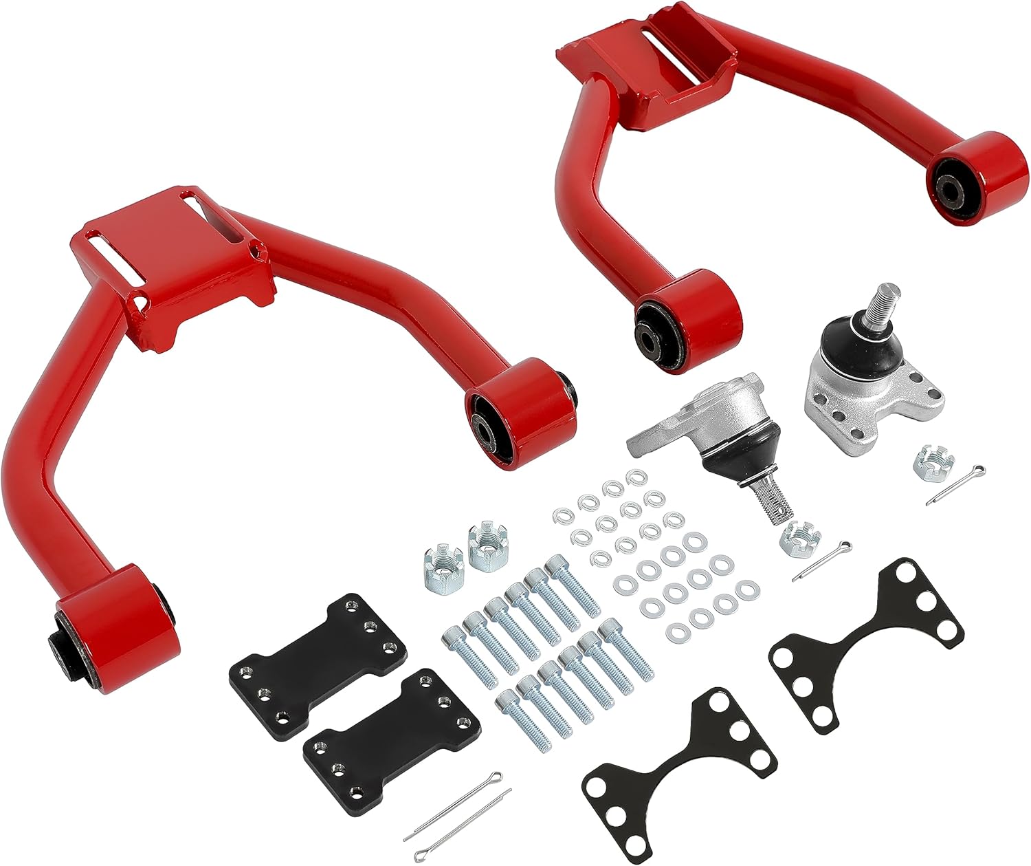 KUAFU Adjustable Front Upper Control Arms Compatible with 2000-2005 Lexus IS300 Replacement for AK-080-BJ300 w/Ball Joints Powder Coated Red