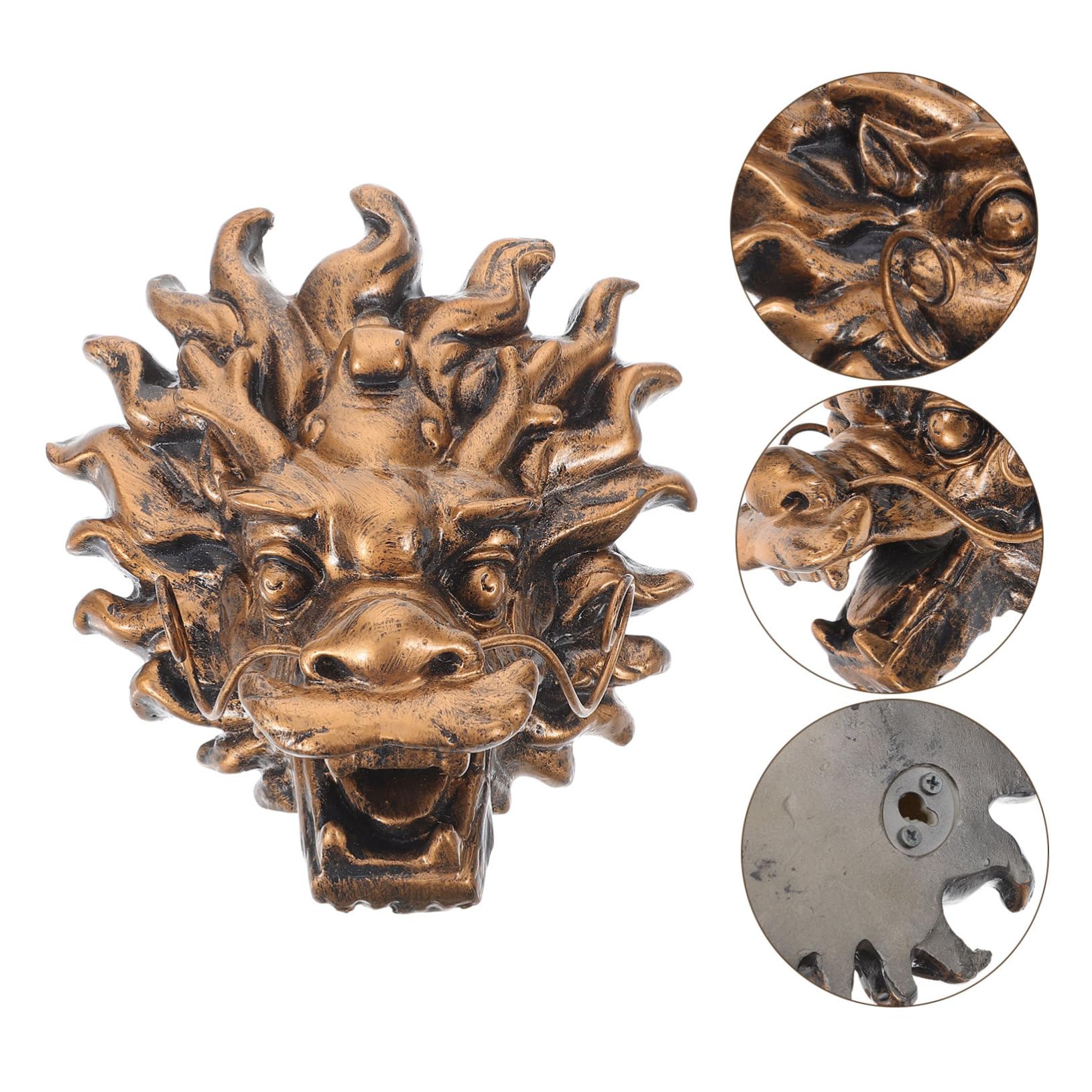Fontaine Murale avec Tête De Dragon Dorée Robinet Extérieur pour Jardin Et Villa Fontaine Décorative pour Aménagement Paysager Extérieur