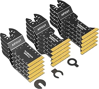 15PCS Titanium Oscillating Saw Blades,Universal Multitool Blades for Metal Nails Hard Material and Wood Plastic,Multi Tool Blades Kits Fit Dewalt Bosch Milwaukee Ryobi