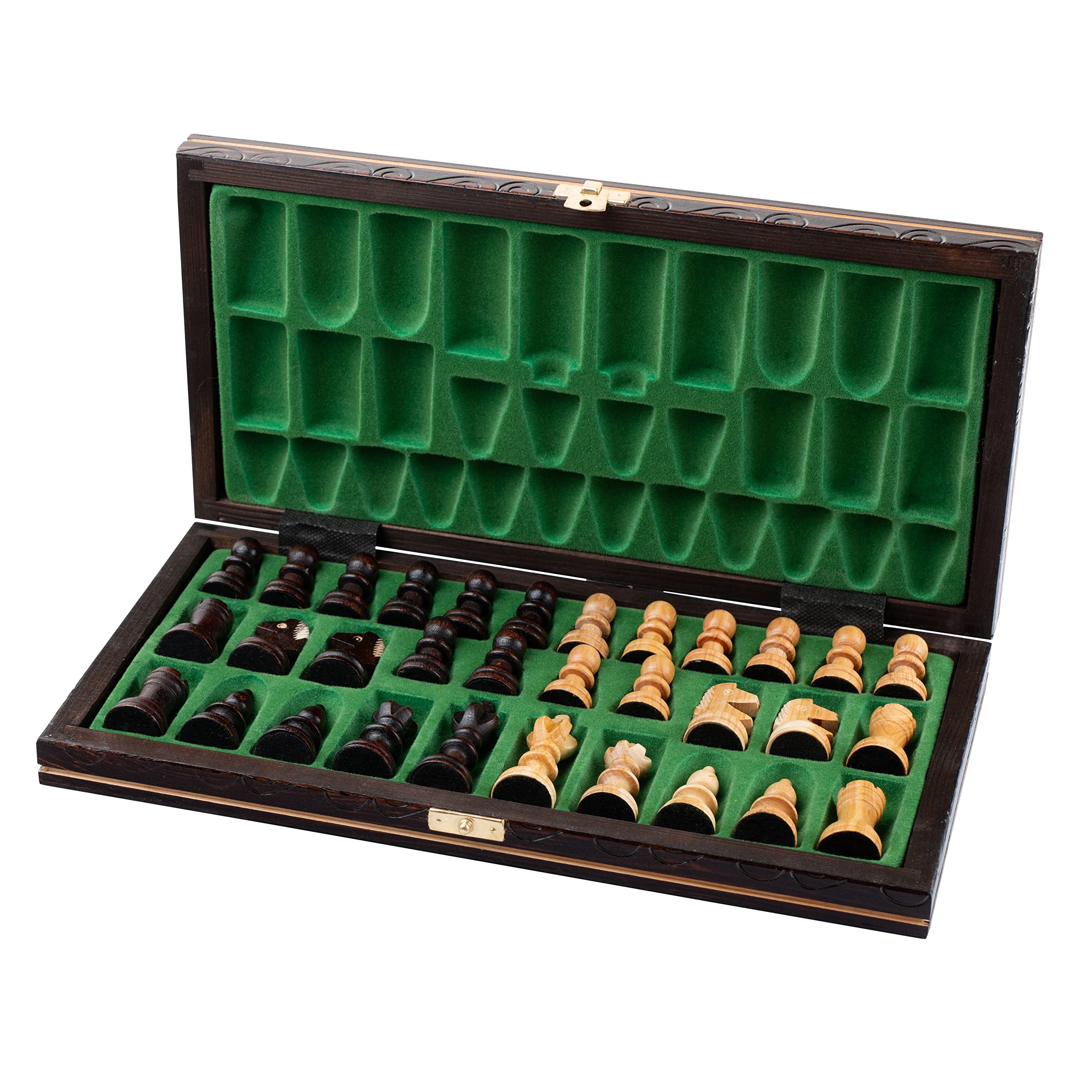 Master of Chess Echiquier Bois 35 cm et Dames avec Pieces Echecs 2 en 1 Tournoi “Olympic - Fait Main Jeu Echec Voyage Pliable - Grand Jeu D'échecs pour Enfants et Adultes