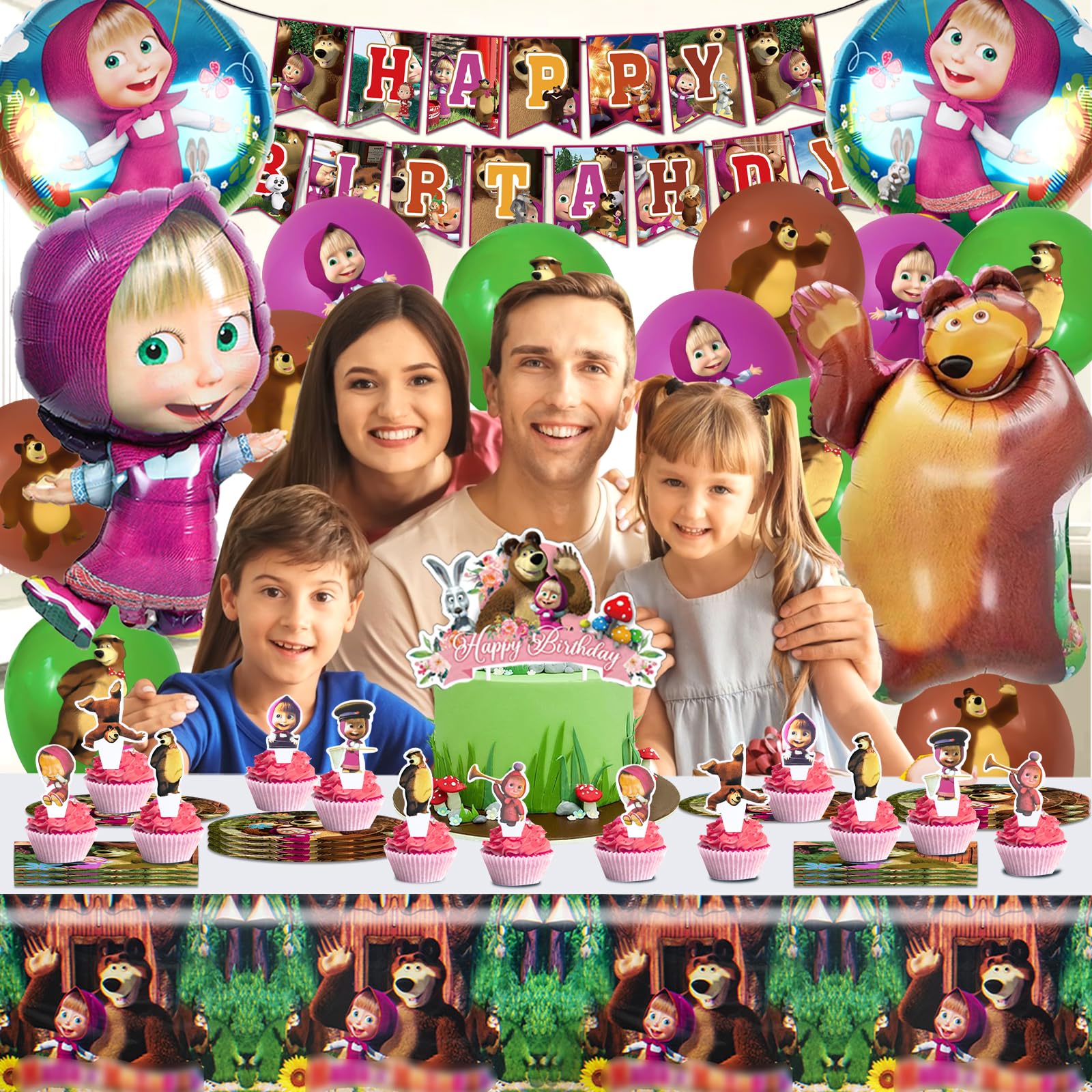 IRPot - KIT N 17 COORDINATO COMPLEANNO MASHA E L'ORSO