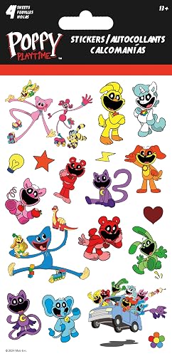 Poppy Play Time Capítulo 3 - Playtime Friends - Juego de 4 hojas de pegatinas estándar