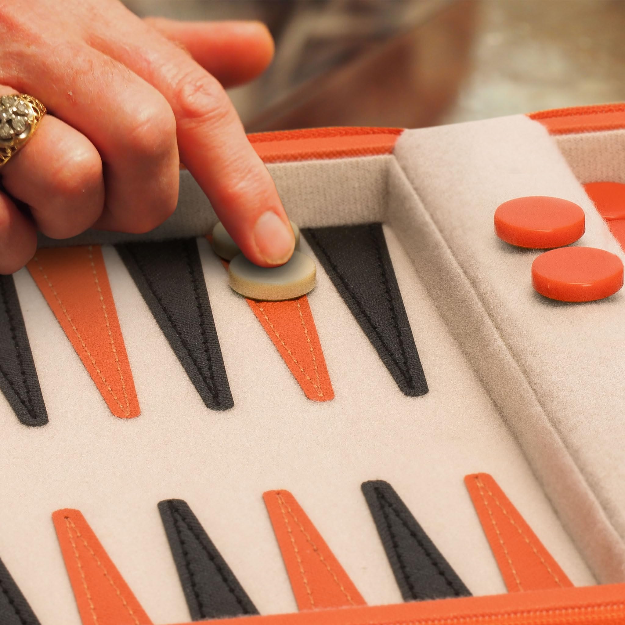 Yellow Mountain Imports Travel Size Backgammon Mini Game Set, Alanya - Magnetic Checkers and 9-inch Board in Sleek Leatherette Case - Classic Strategy Board Game