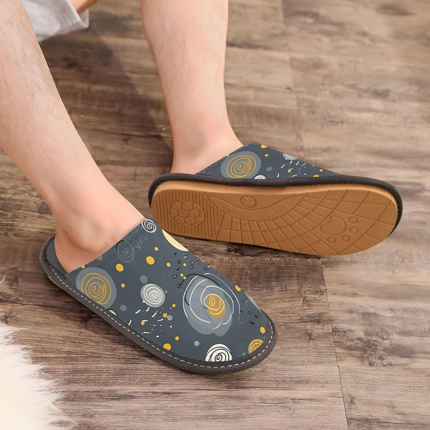 Boho Bohemia House Slippers – Cozy Fuzzy Slippers for Guests, Washable & Disposable, Perfect for Shoeless Home, Spa & Hotel Use A111042