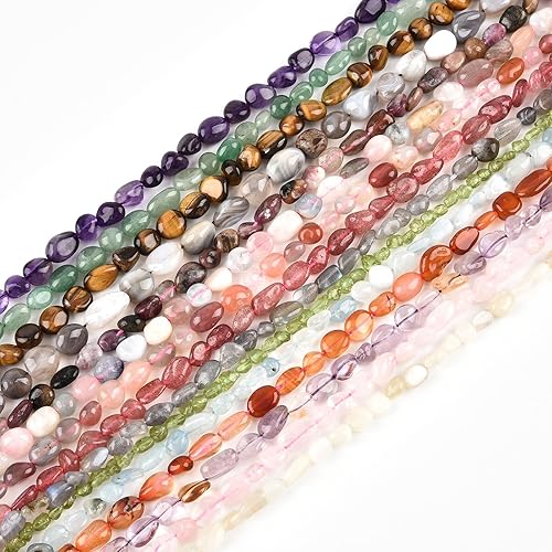 Miniatura 8 de HAAMIIQII 50 cuentas de piedra natural argentina de rodocrosita argentina de 0.197-0.315 in de forma libre irregular, cuentas de piedras preciosas