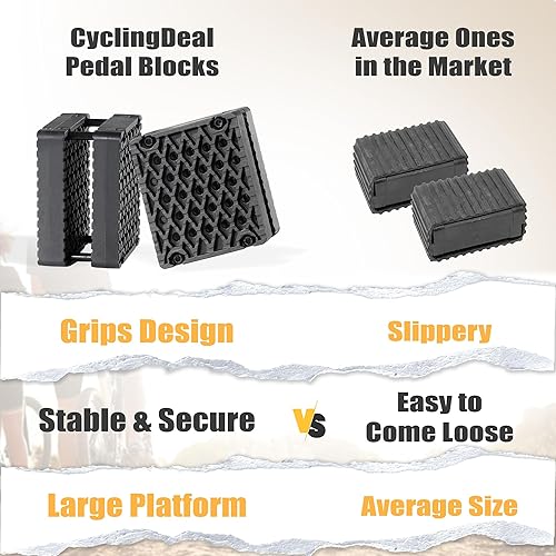 Miniatura 5 de CyclingDeal Bloques de pedales de bicicleta de 1.5 pulgadas para bicicletas de niños y adultos, acerca los pedales al jinete, conducción segura y