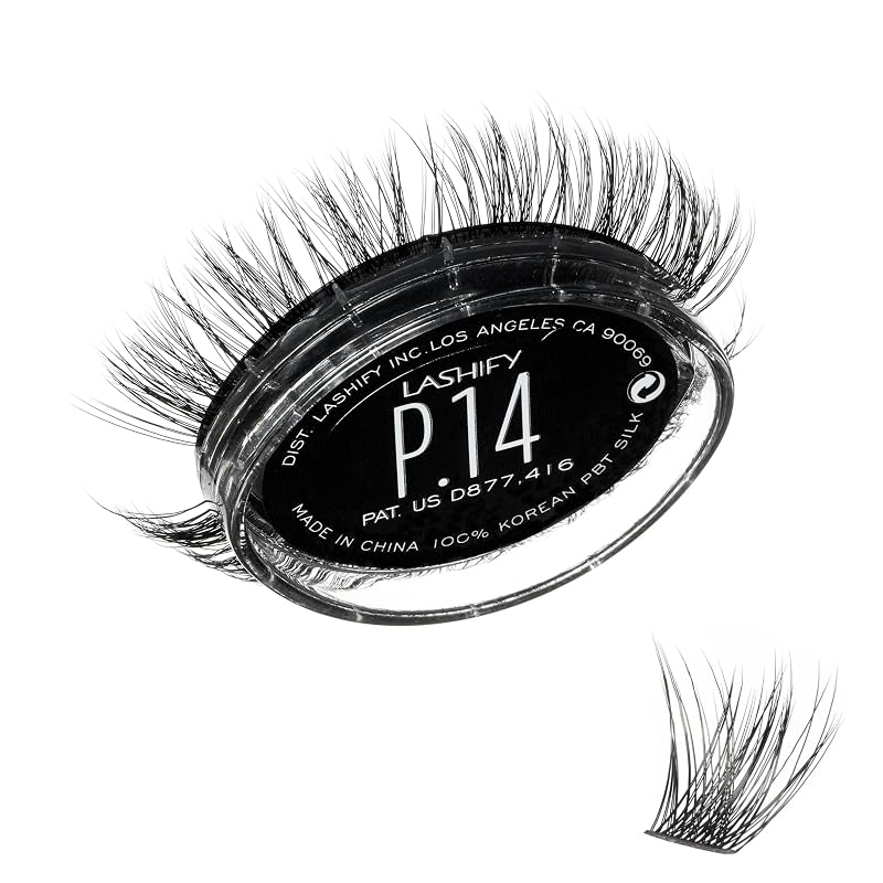 Lashify Plushy Gossamer Cílios Postiços 14 mm Pretos, Pacote com 12