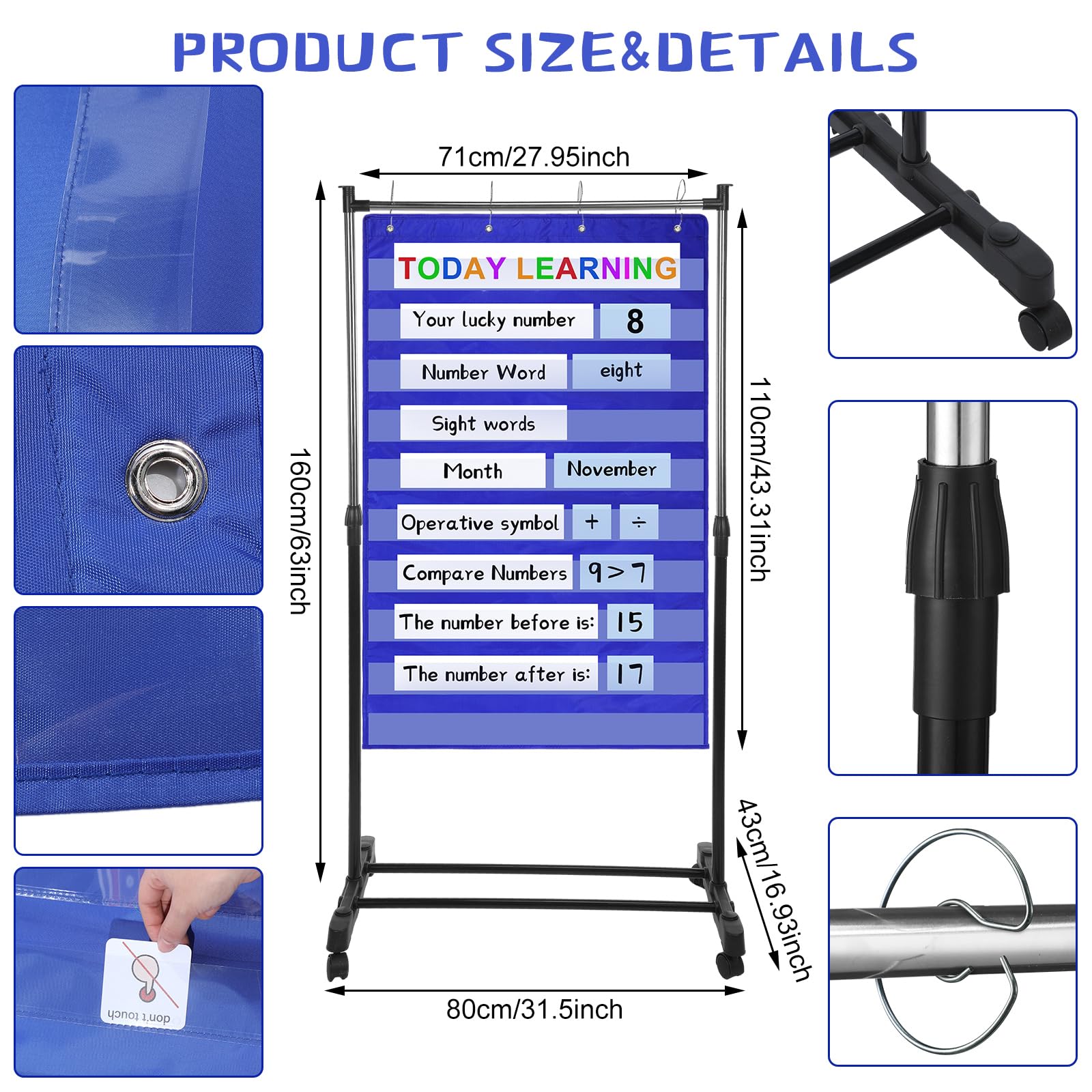 Transparent Pocket Chart For Word Walls Pink Standard Pocket  display picture 1