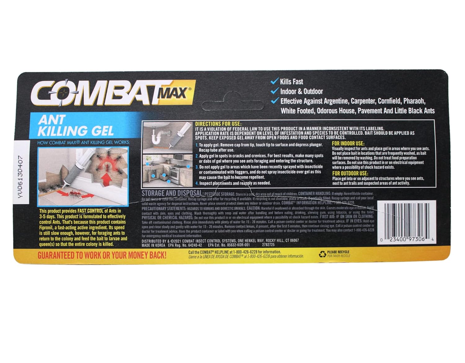 Combat 10023400973061 Indoor and Outdoor Ant Killing Gel, 27 Gram, 6 PACK