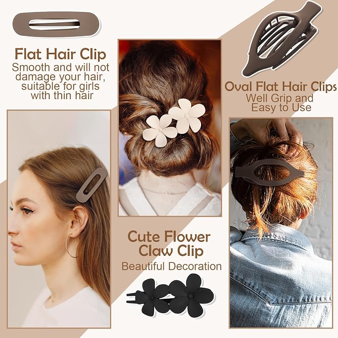 10 pinzas planas francesas para cabello en 3 estilos miniatura 3