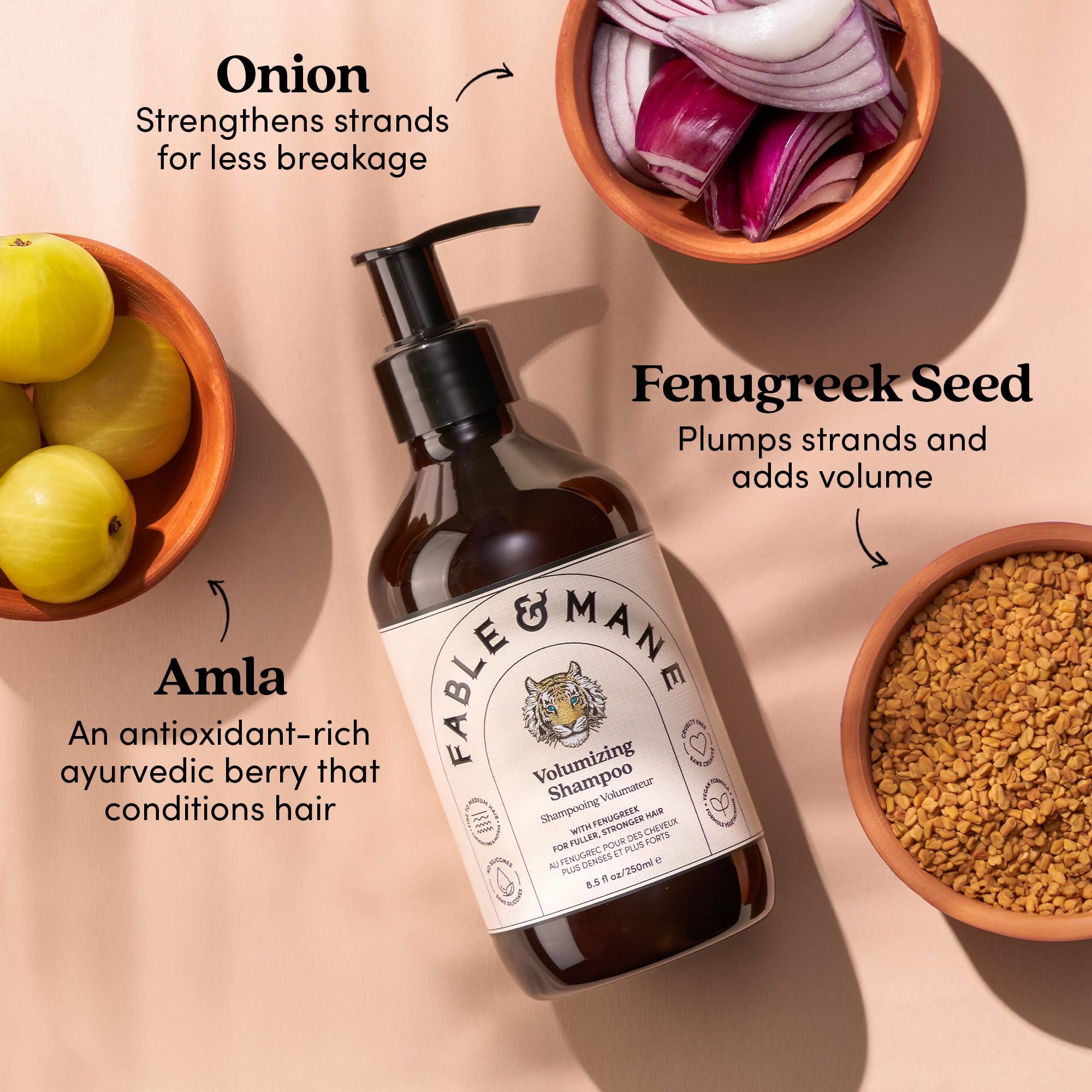 Fable and Mane Volumizing Shampoo for Fine Hair (250 ml). Szampon bez siarczanów, szampon do cienkich włosów, wegański i pozbawiony cruelty-Free Volumising Hair Products - Genuine Fable & Mane Natural