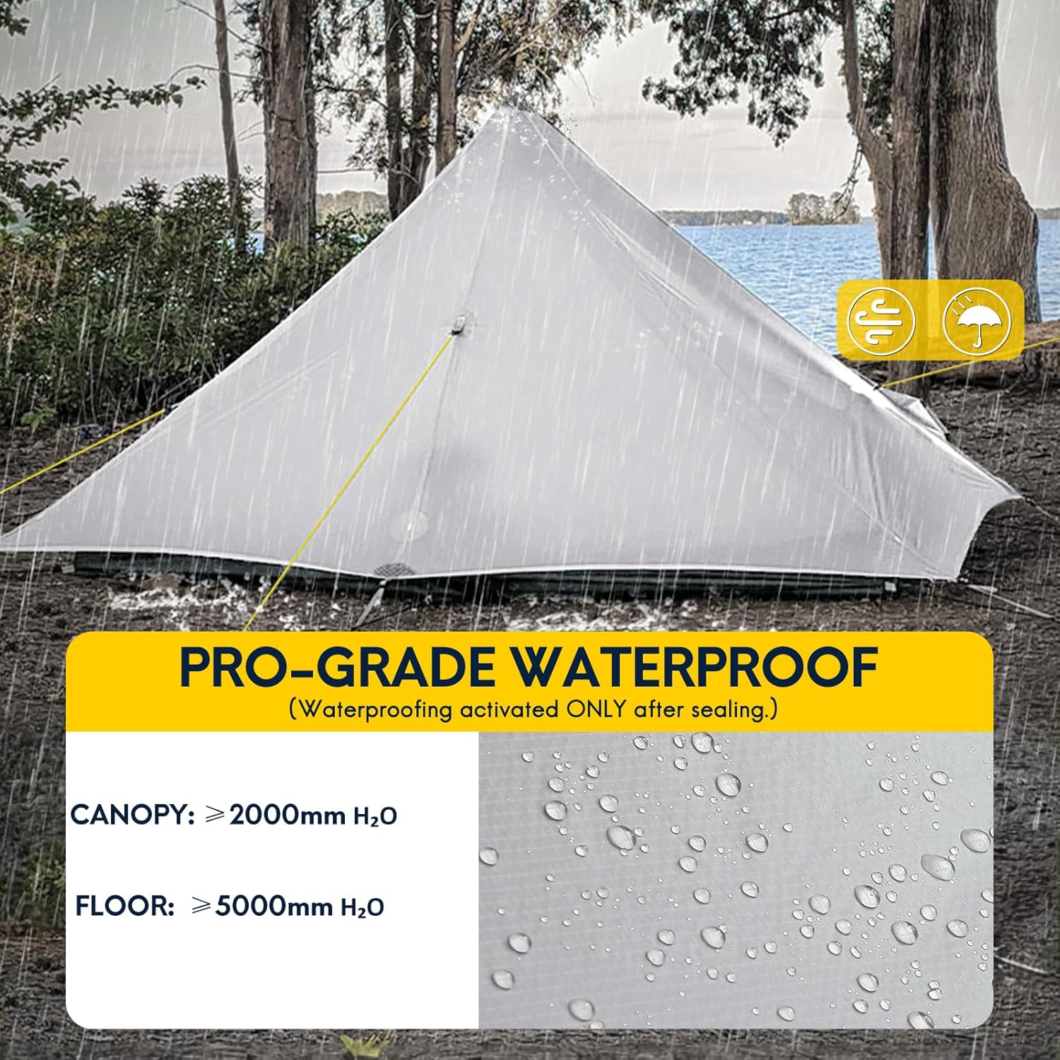 LANSHAN Ultralight Tent 3-Season Backpacking Tent for 1-Person or 2-Person Camping, Trekking, Kayaking, Climbing, Hiking