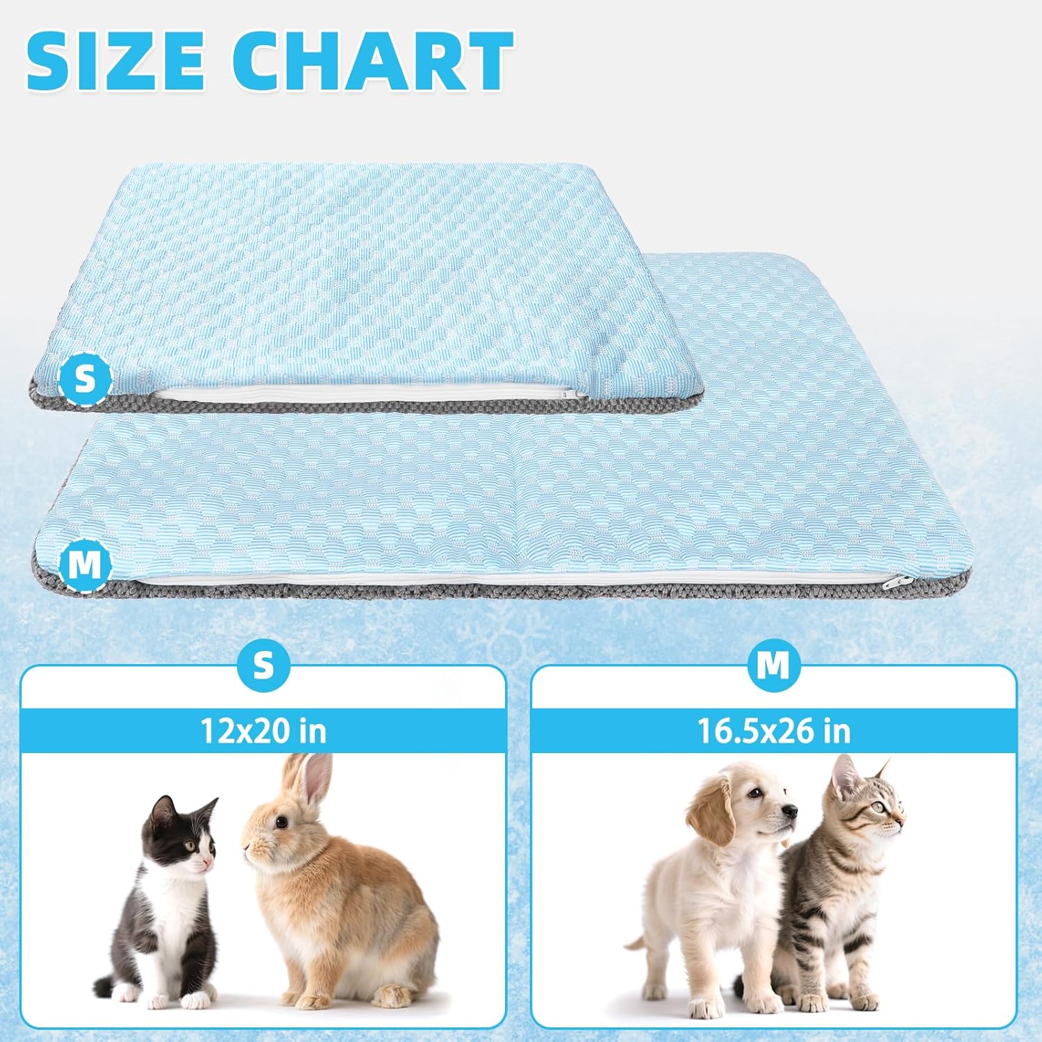 Cat Cooling Mat, Cooling Pad for Dogs Cats with Ice Gel Bag to Stay Clod Longer, Two Sided Soft Kitten Sleeping Bed for Summer, Washable for Crate Kennel, Arc-Chill Cool Fiber Q-MAX >0.45