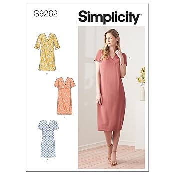 Amazon.com: Simplicity Misses' V-Neck Shift Dress Kit, Code