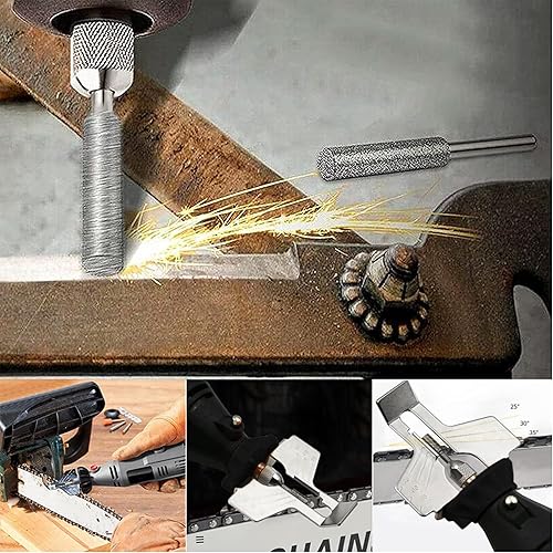 Miniatura 6 de Kit de accesorios de afilado de motosierra, juego de 20 piezas de afilador de dientes de hoja de sierra de cadena con guía de ángulo y limas de