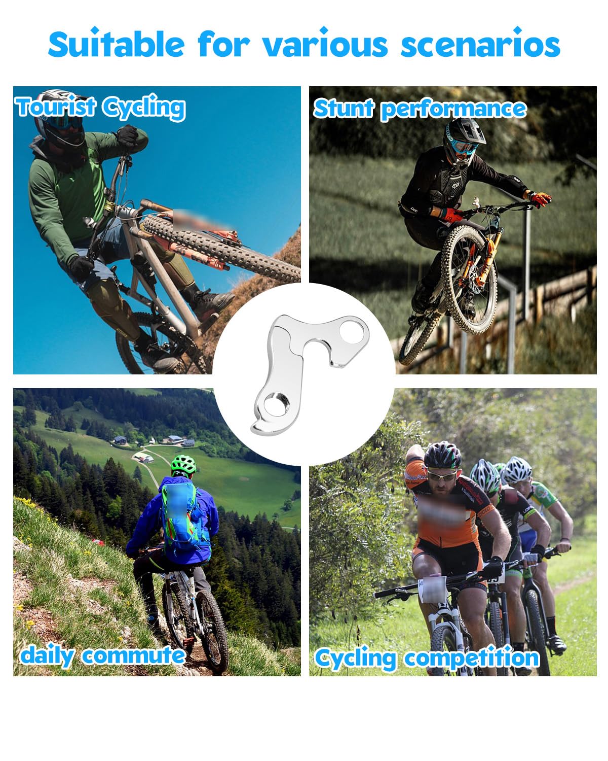 2PCS Forcellino per Cambio, Forcellino Cambio Bici Bicicletta, Telaio in Lega di Alluminio con Gancio per Ingranaggio Posteriore per Bicicletta GH-011