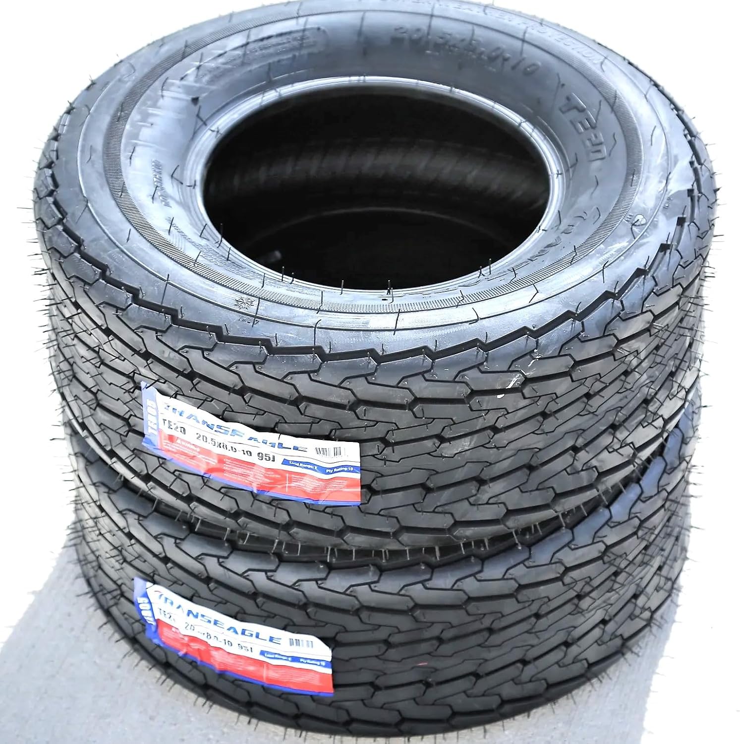 Transeagle TE20 Premium Trailer Tire-20.5X8.00-10ST 20.5X8.00X10 95J Load Range E LRE 10-Ply BSW Black Side Wall