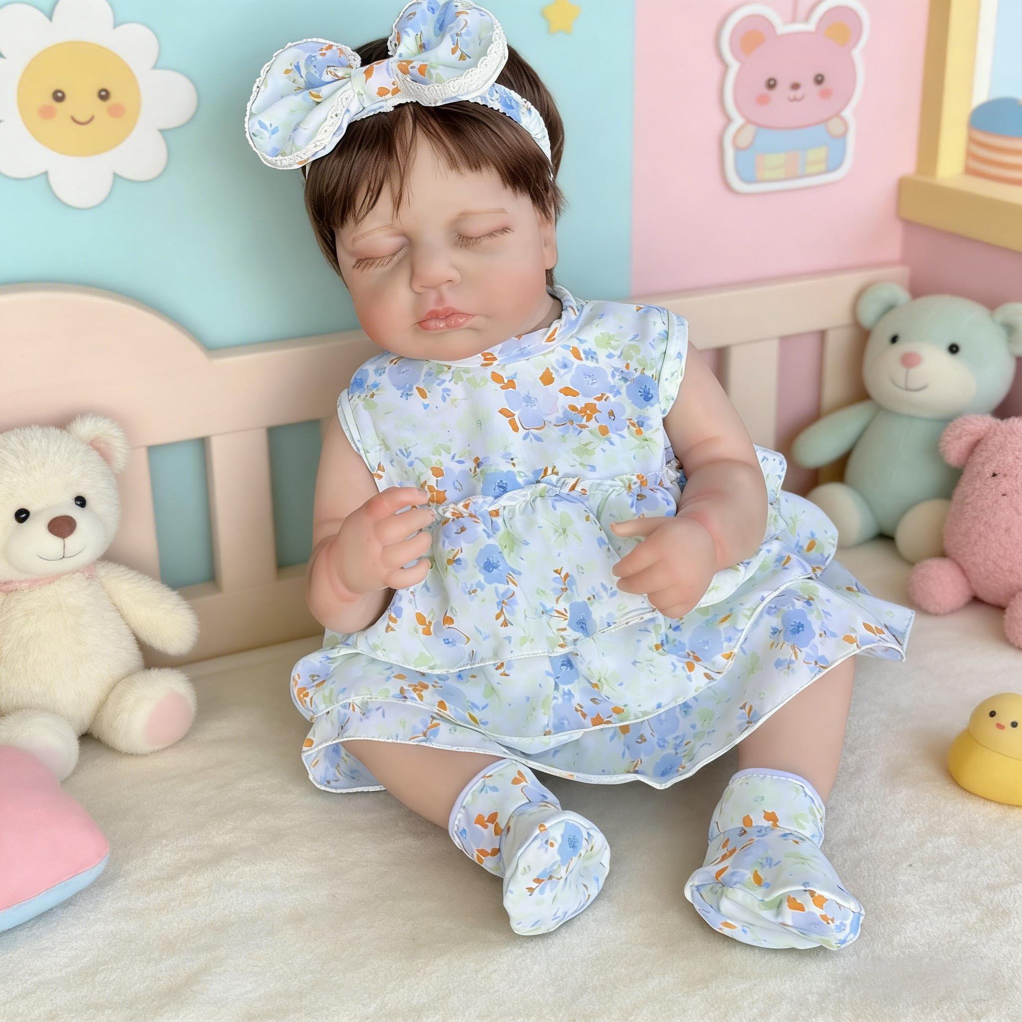 Realistyczne lalki Reborn Baby Dolls silikonowe na całe ciało, winylowe, dziewczęce, realistyczne, noworodki, prawdziwie wyglądające śpiące, anatomicznie poprawne, lalka niemowlęca z