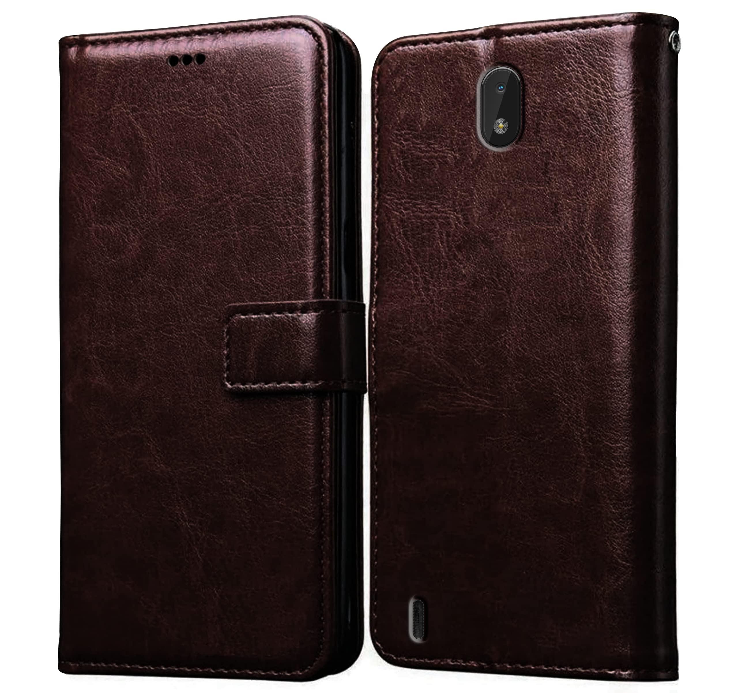 Casotec Flip Cover for Nokia C01 Plus | Premium Leather Finish | Inbuilt Pockets & Stand | Flip Case for Nokia C01 Plus (Coffee) (B0BFR8LX6H) Amazon Price History, Amazon Price Tracker