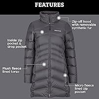 Vista 43 de MARMOT Chaqueta acolchada de plumón Montreal hasta la mitad del muslo para mujer