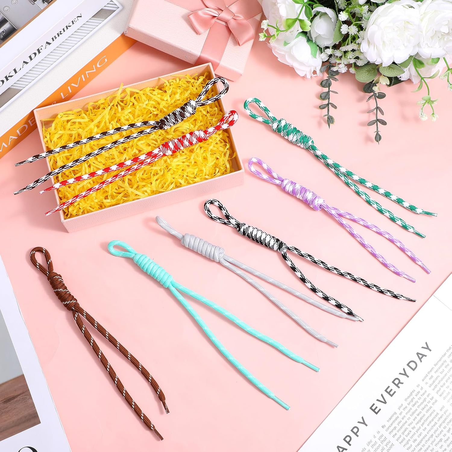 Paracord Rope Keychain, 13 Color Handmade Braided Rope Bag Charm, Colorful Nylon Cord Key Chain, Backpack Purse Handbag Decoration Accessories - Image 3