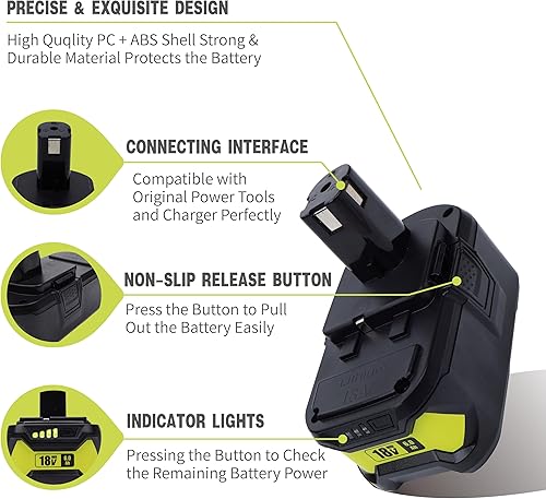 Miniatura 3 de Batería de repuesto de 6.0Ah 18V para batería de litio de 18 V P102 P103 P105 P107 P108 P109 ONE+ batería de herramienta inalámbrica